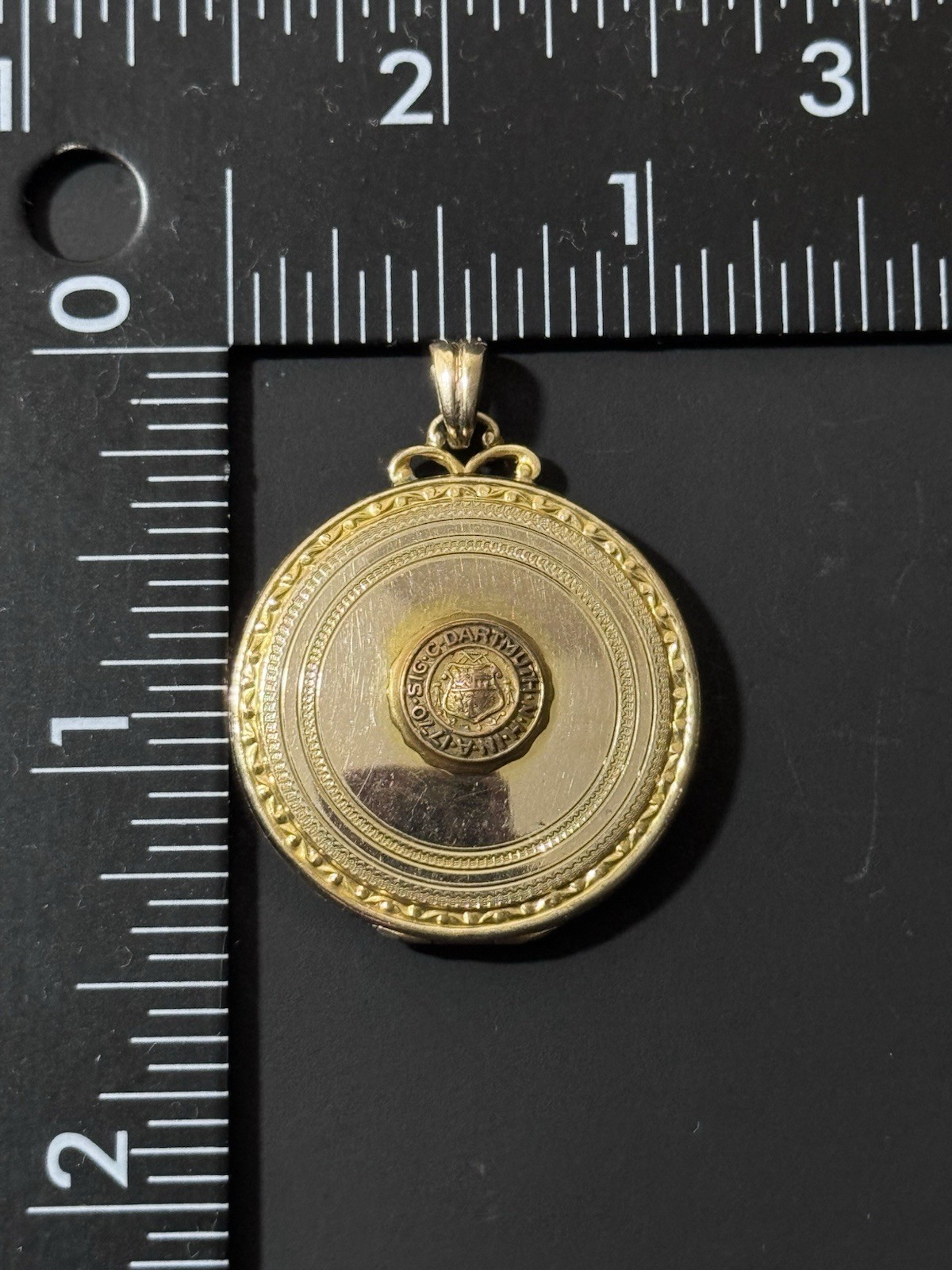 Vintage Hayward 12K Gold Filled Dartmouth College Locket Pendant