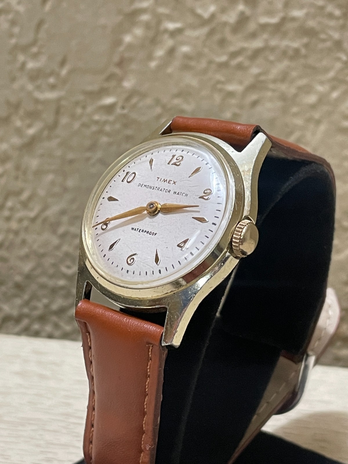 Rare Gold Salesman Sample Demonstrator Timex Marlin Men’s 34mm Wrist Watch