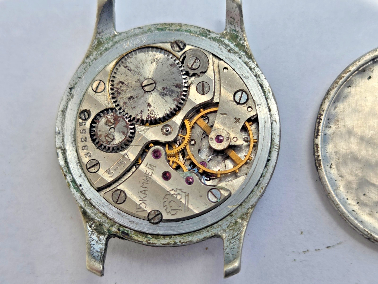 Russian Wristwatch Watch Pobeda , Victory . Made in USSR . Not working for parts