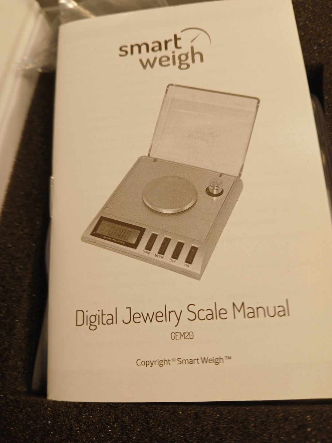 Smart Weigh High Precision Digital Jewelry Scale GEM20 Opened Box