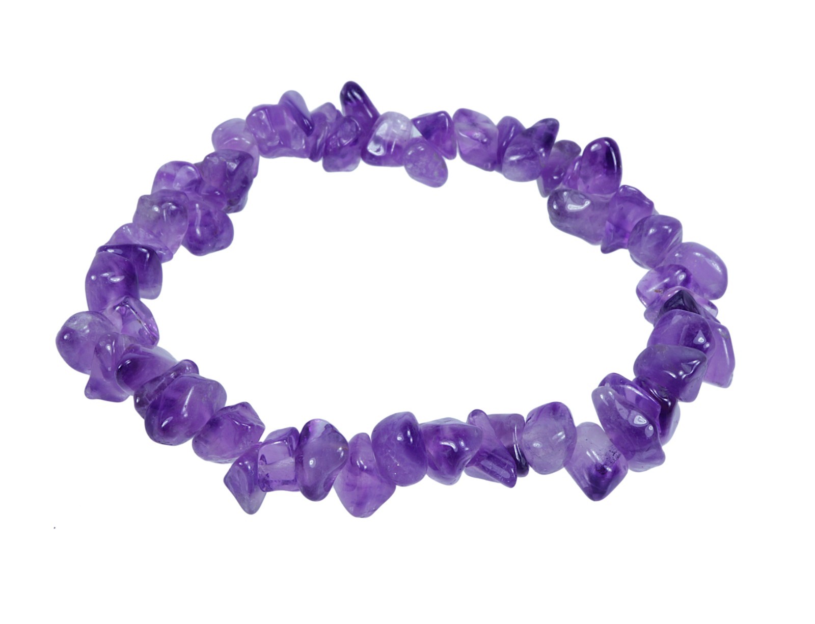 Amethyst Splitterarmband Edelstein Armband Steinarmband Heilstein 18 cm dehnbar