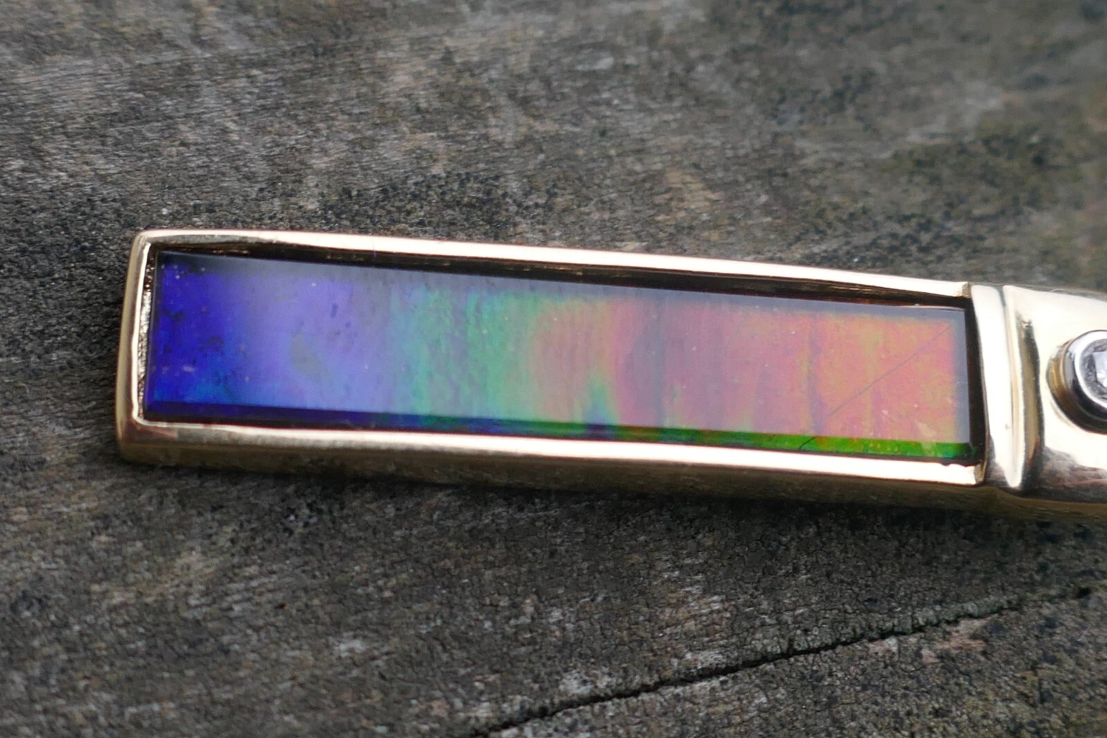 Designer Korite 18kt Yellow/White Gold Ammolite & Diamond Pendant / Enhancer
