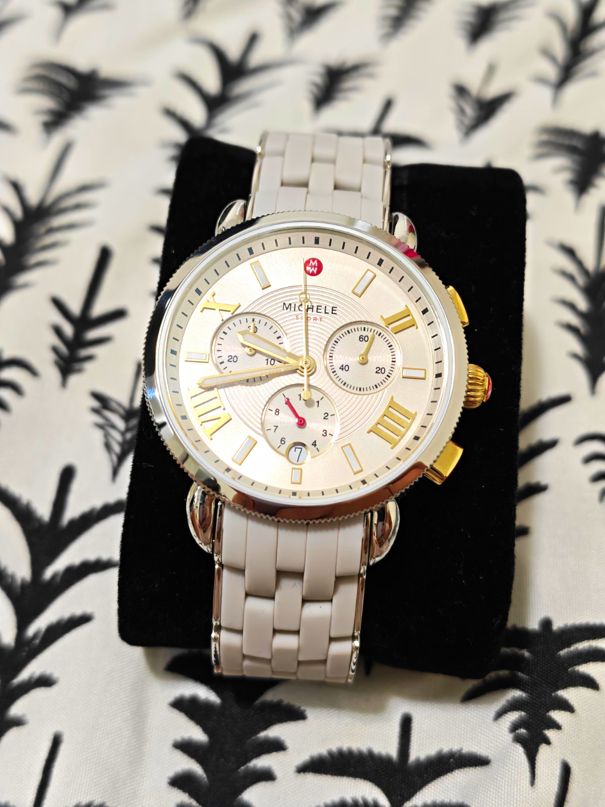 MICHELE Sporty Sport Sail Chronograph Date Quartz 38mm White Dial Bracelet