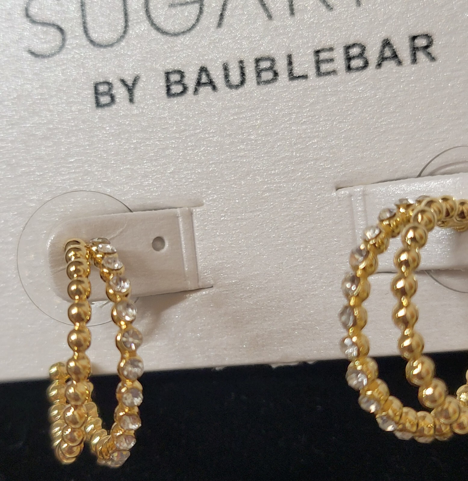 Sugar Fix By Baublebar Loop Gem Earrings Post Back Nickel Free Gold Tone NEW