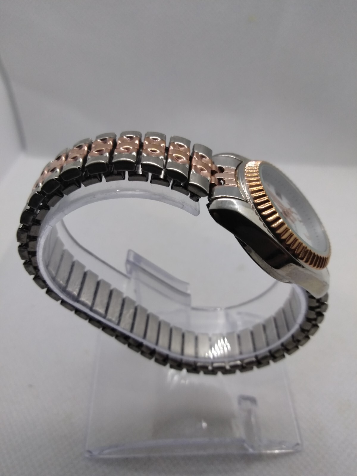 Unbranded Silver & Gold tone watch Stretch Strap Women girls female male Unisex