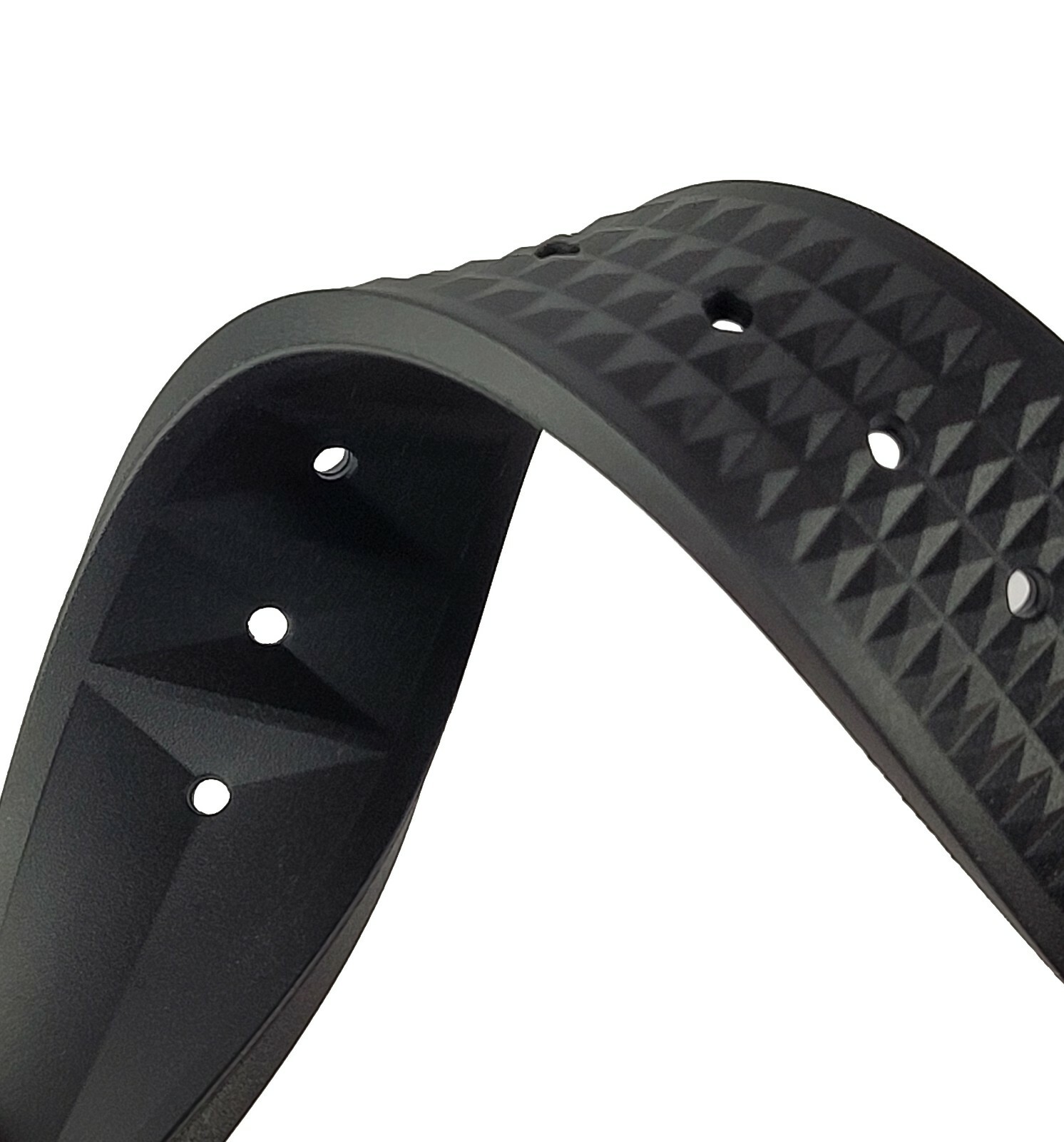 Waffle Watch Strap Band – Best Quality Black FKM Rubber – 20mm 22mm – Tools Incl