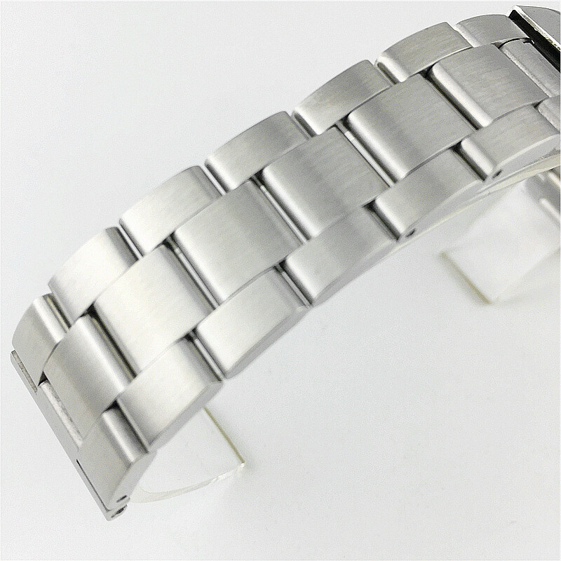 Solid Brushed Stainless Steel Watch Band Straps Mens Wristbands 18 20 22 24 26mm