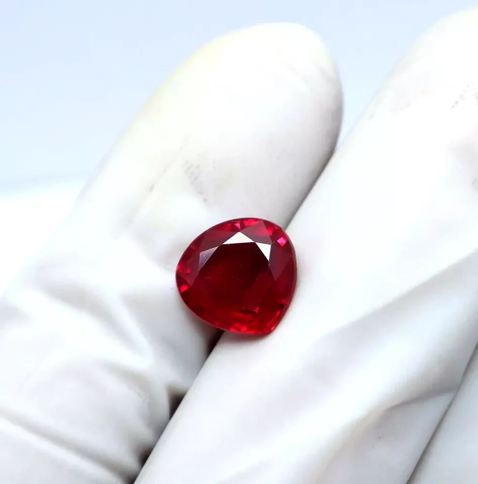 Natural Red Ruby Pear Cut 4.30 Ct Certified Loose Gemstone With Free Gift