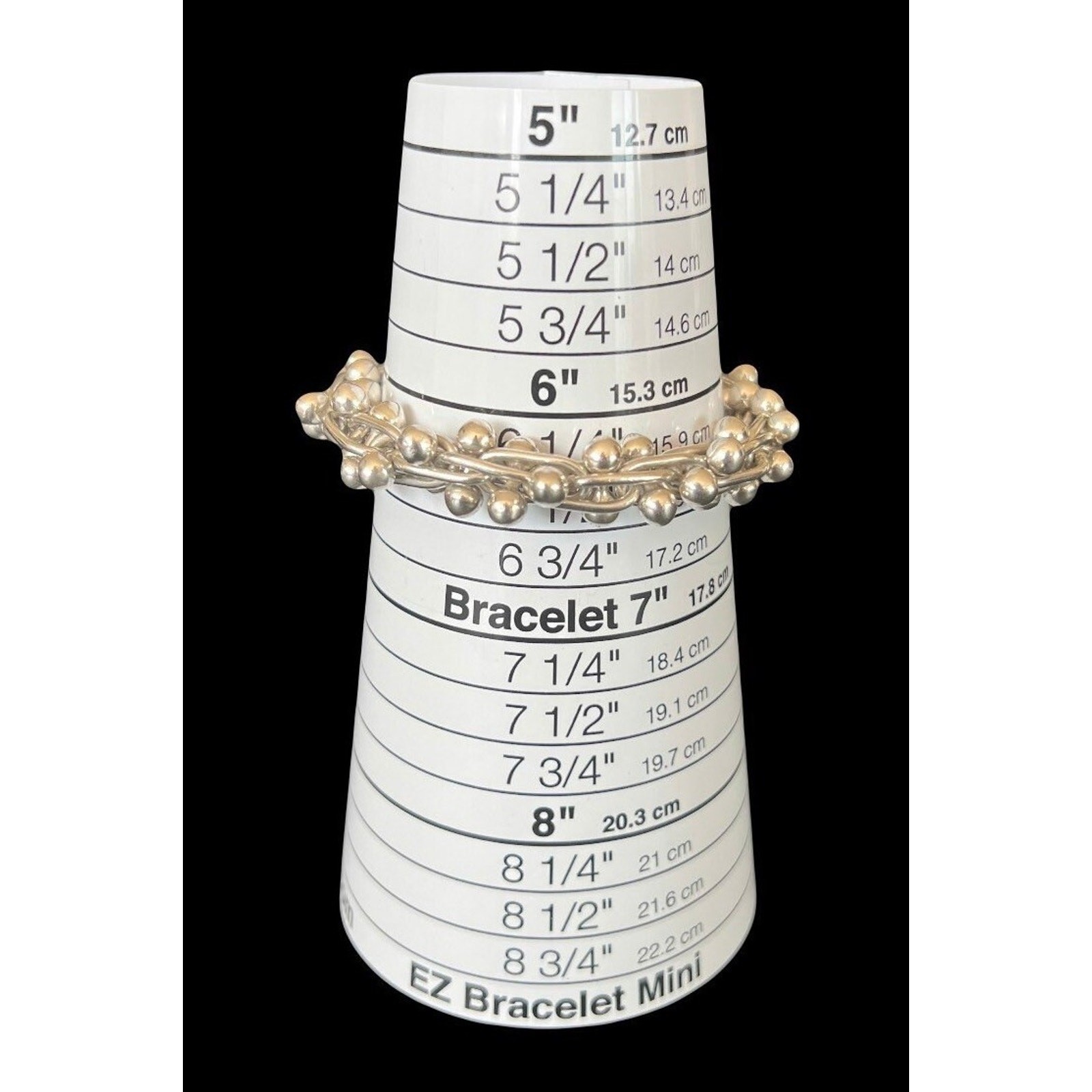 Taxco Mexico Sterling Silver Peppercorn CHA CHA DNA Link Bracelet 55g