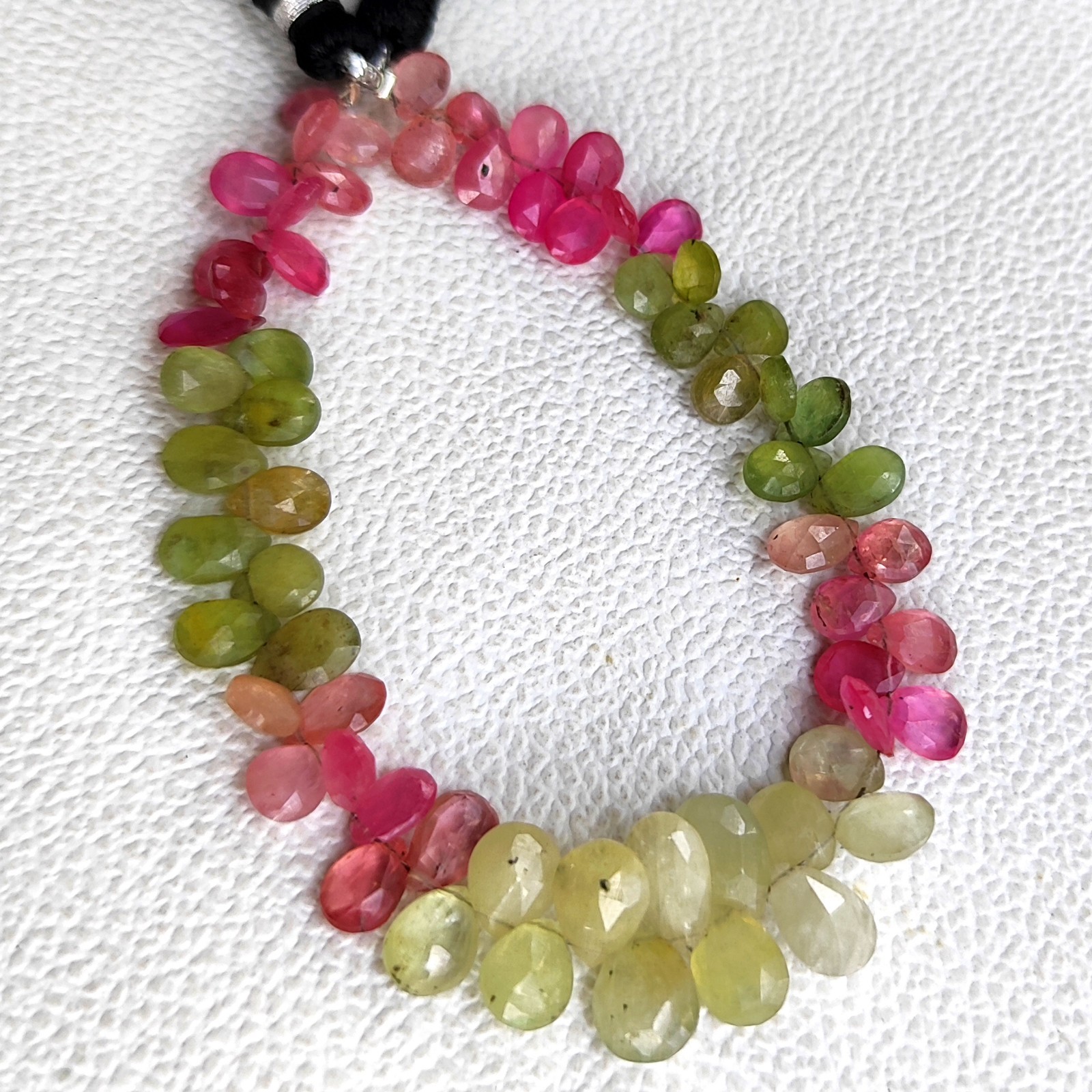 Natural Multicolor Sapphire Pear Faceted Beads 7″ Strand 7×5-10x7mm Sri Lanka