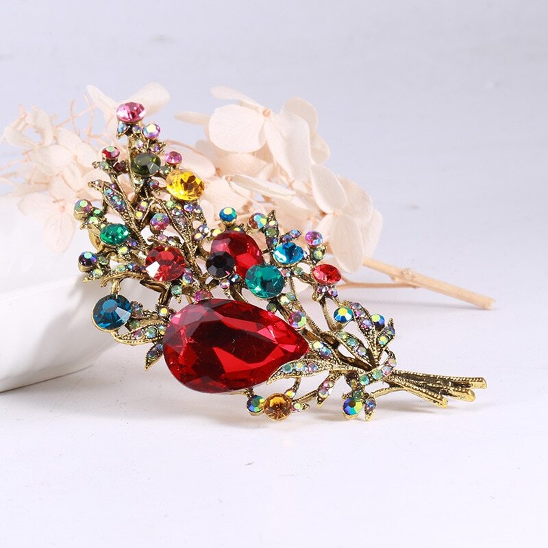 Crystal Flower Brooch For Women Fashion Pin Bouquet Brooches Wedding Jewelry