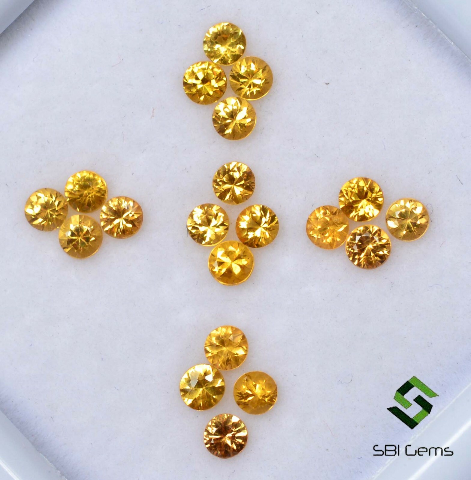1.51 Cts Natural Yellow Sapphire Round Diamond Cut 2.50 mm Lot 20 Pcs Gemstones