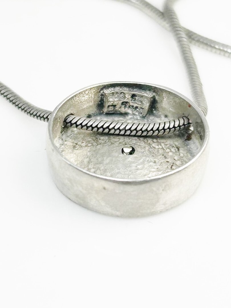 Sterling Silver 14 kt Round Pendant Stamped 585 & 925