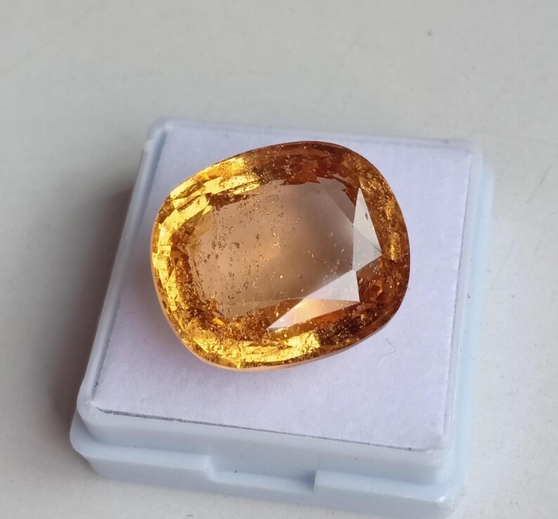 Genuine Yellow Hessonite Garnet Earth Mine Mozambique Gemstone 26.65 Carat