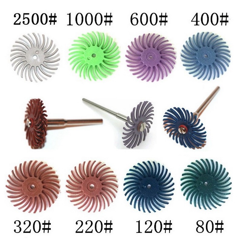 40pcs Radial Bristle Disc Abrasive Brush Polishing Wheel With 10pcs 2.35mm Shank