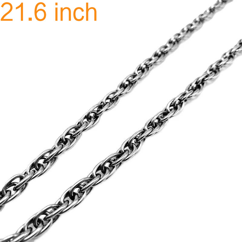 Pure Titanium Twisted Necklace 7mm Wide Unisex Anti Allergic 21.6″ Super light