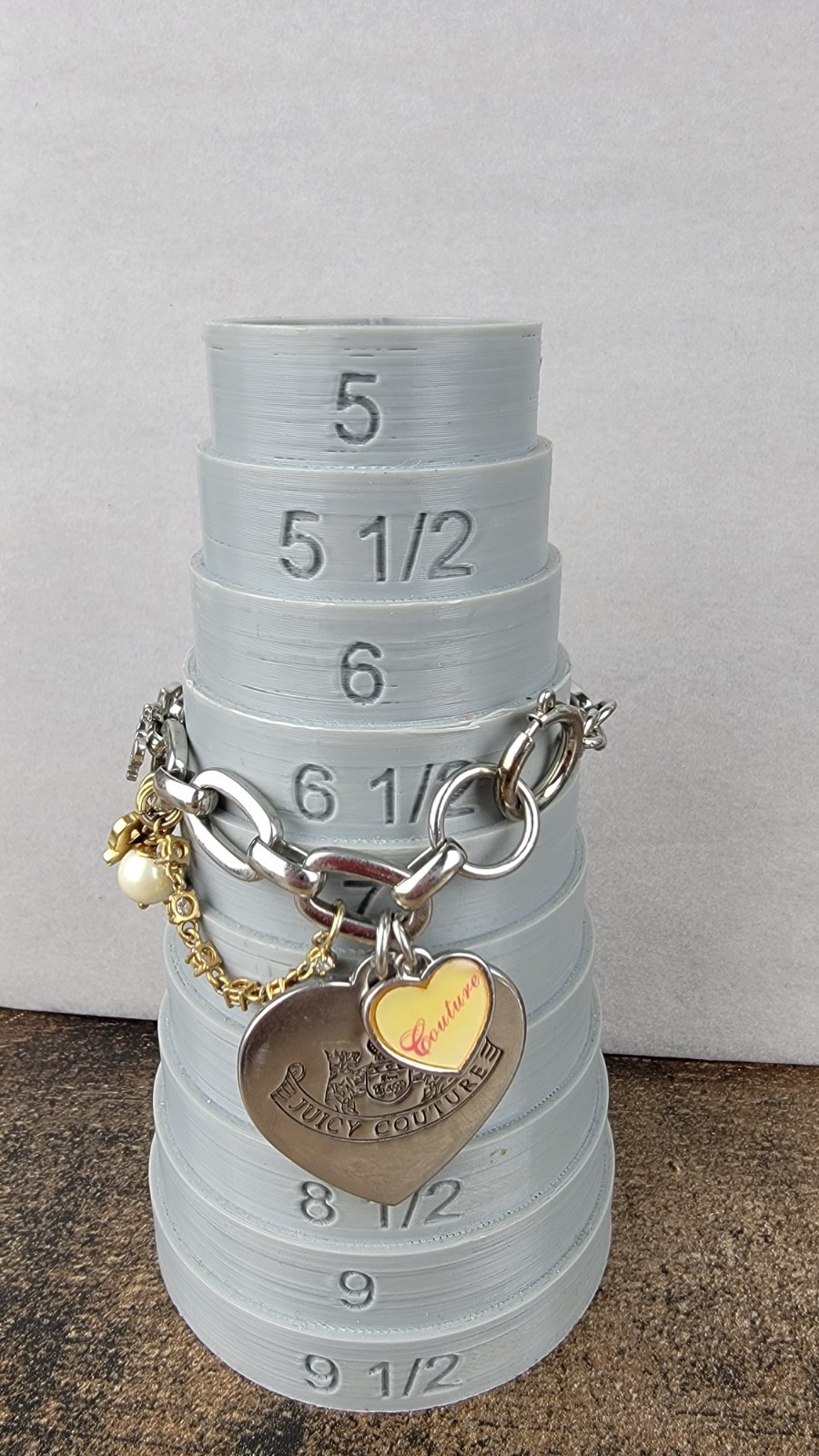 Vintage Juicy Couture Charm Bracelet Let Them Eat Couture Silver Tone 7″