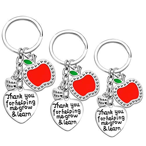 Teacher Keychain Set – 3PCs Jewelry Gift for Women Teachers, Birthday Style D