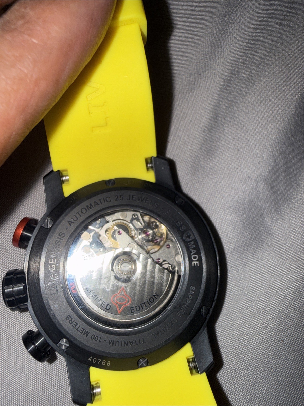 P-51 Big Pilot Ferocious Franki Yellow Watch No Box