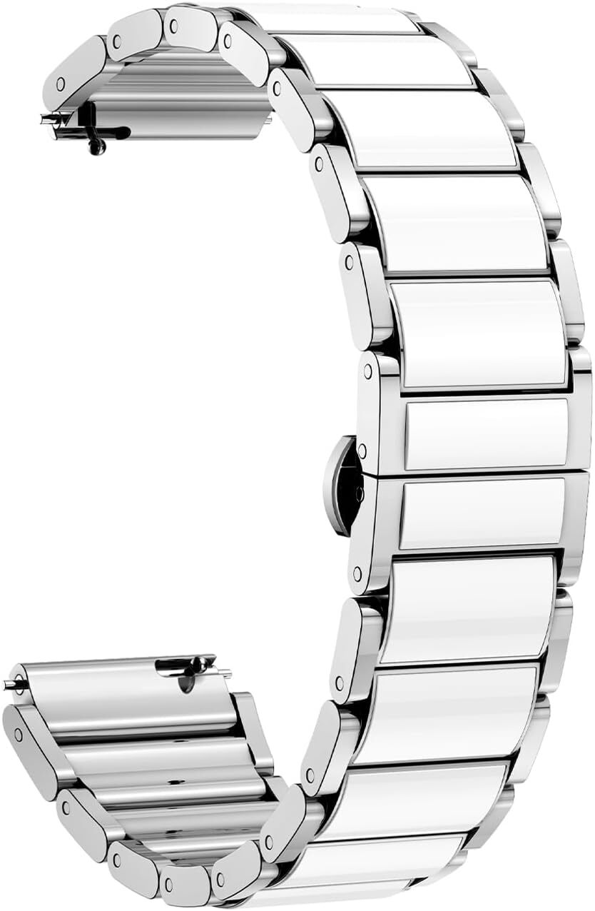 18mm Durable Metal+Ceramic Strap for Garmin Venu 3S/2S/Forernnner 255s Bands