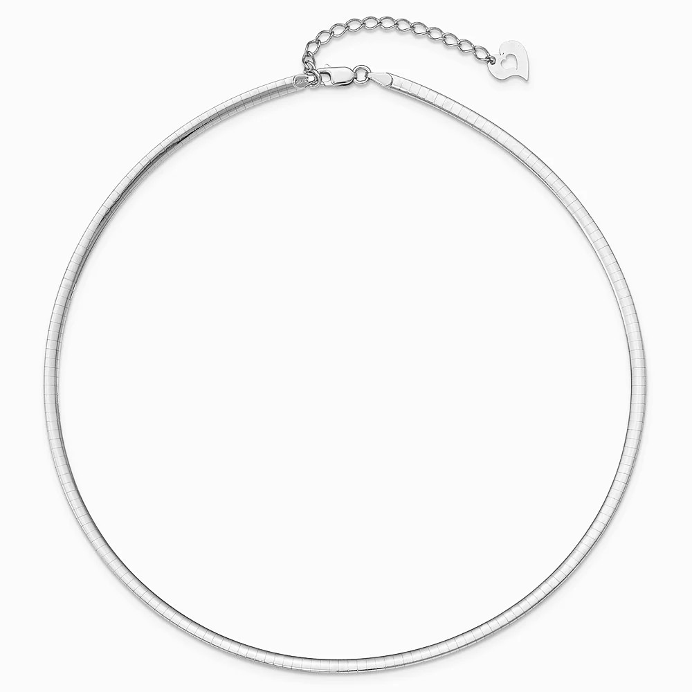 Sterling Silver Gold-Pltd 3mm Reversible W/ 2in Ext Cubetto Chain Necklace