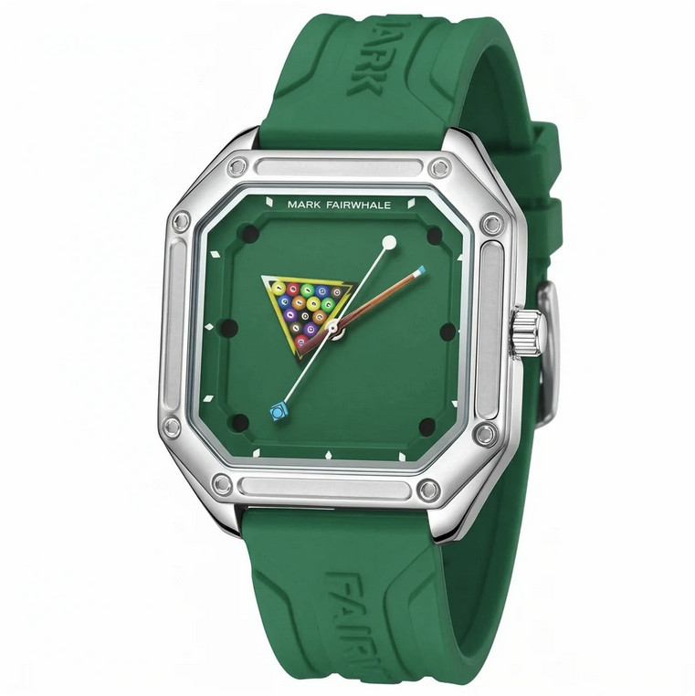 Mark Fairwhale Mens Pool Table Billiards Watch Quartz Rubber Strap FW-5047