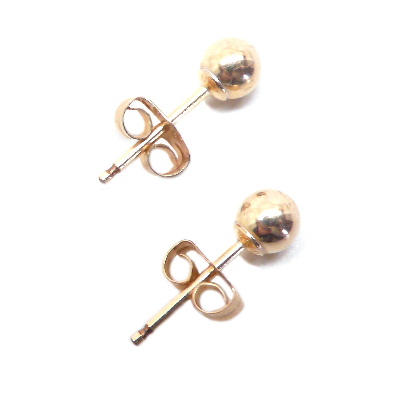 14 Kt. Gold-Filled 4mm Ball Post Stud Earrings with Butterfly Clutch One Pair