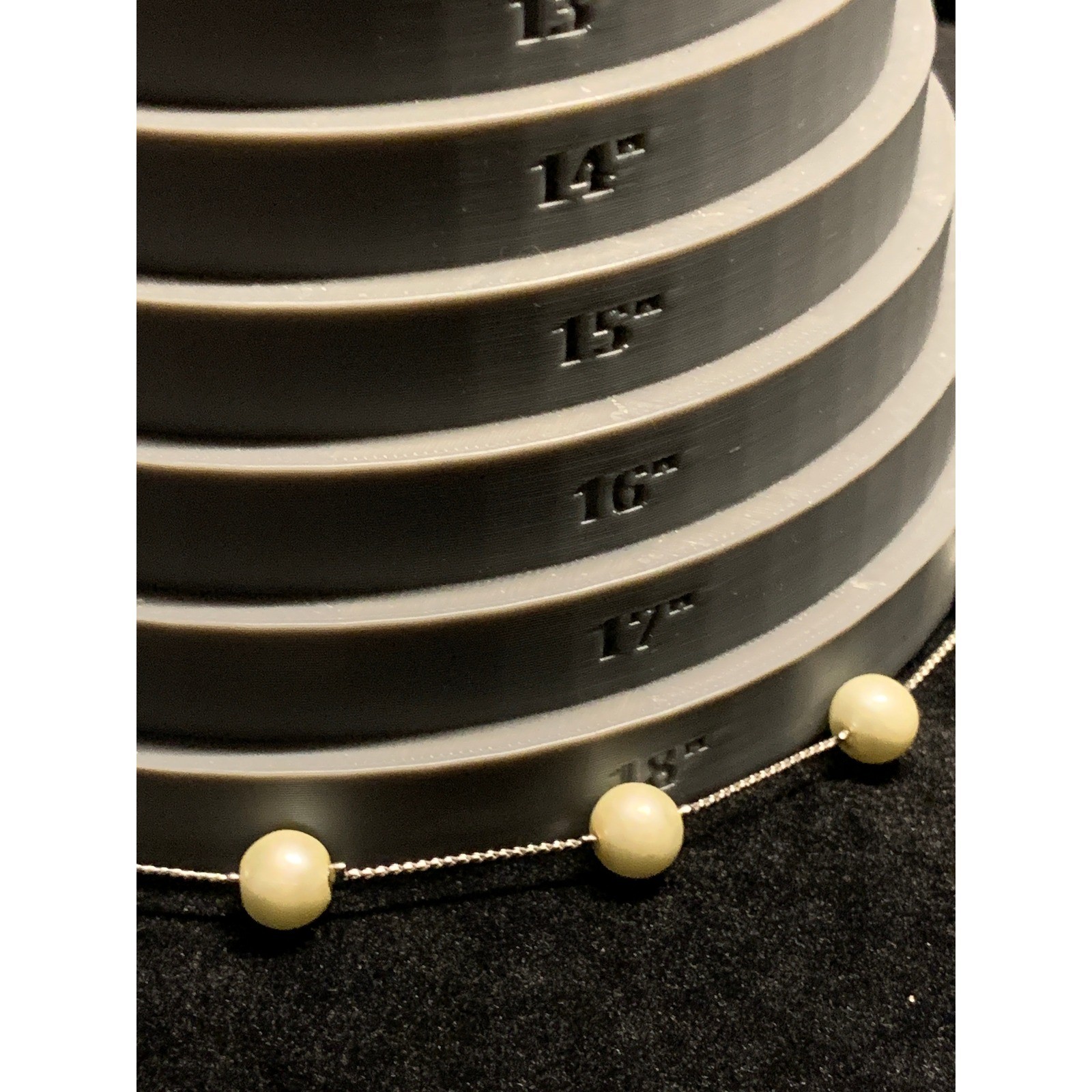 Silver Tone Layered Necklace Set Faux Pearl Station & CZ Solitaire Pendant