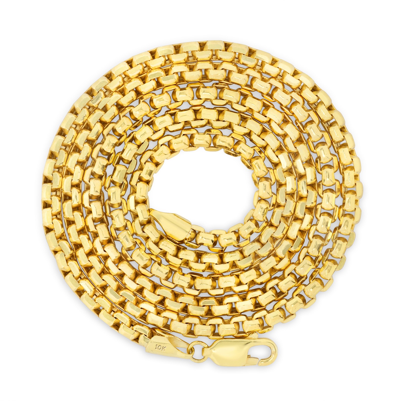 10K Yellow Gold 2mm-5mm Rolo Round Cable Link Chain Pendant Necklace, 16″- 30″