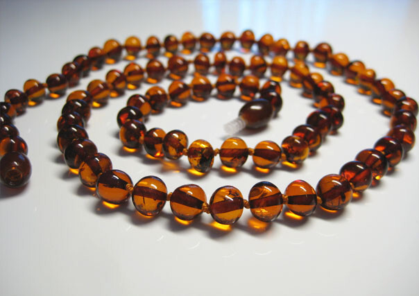 Genuine Cognac Amber Beads Beautiful Baltic Amber Necklace 21.5 in !!!!
