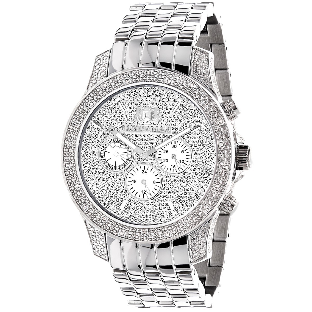 Luxurman Men’s Designer Diamond Watch 0.50ct
