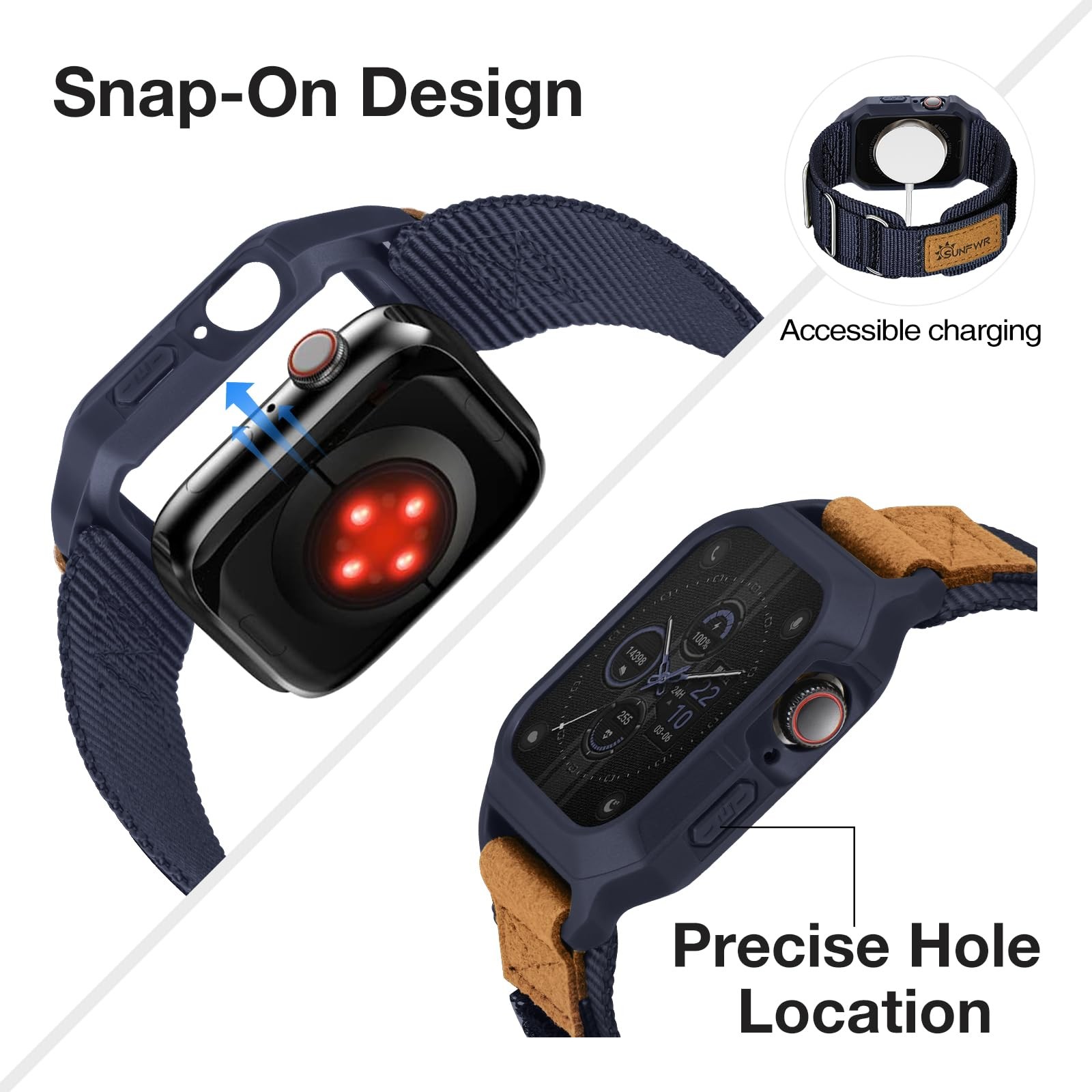 SUNFWR Bands Compatible with Apple Watch 46mm Series 11/10 with Case,Rugged N…