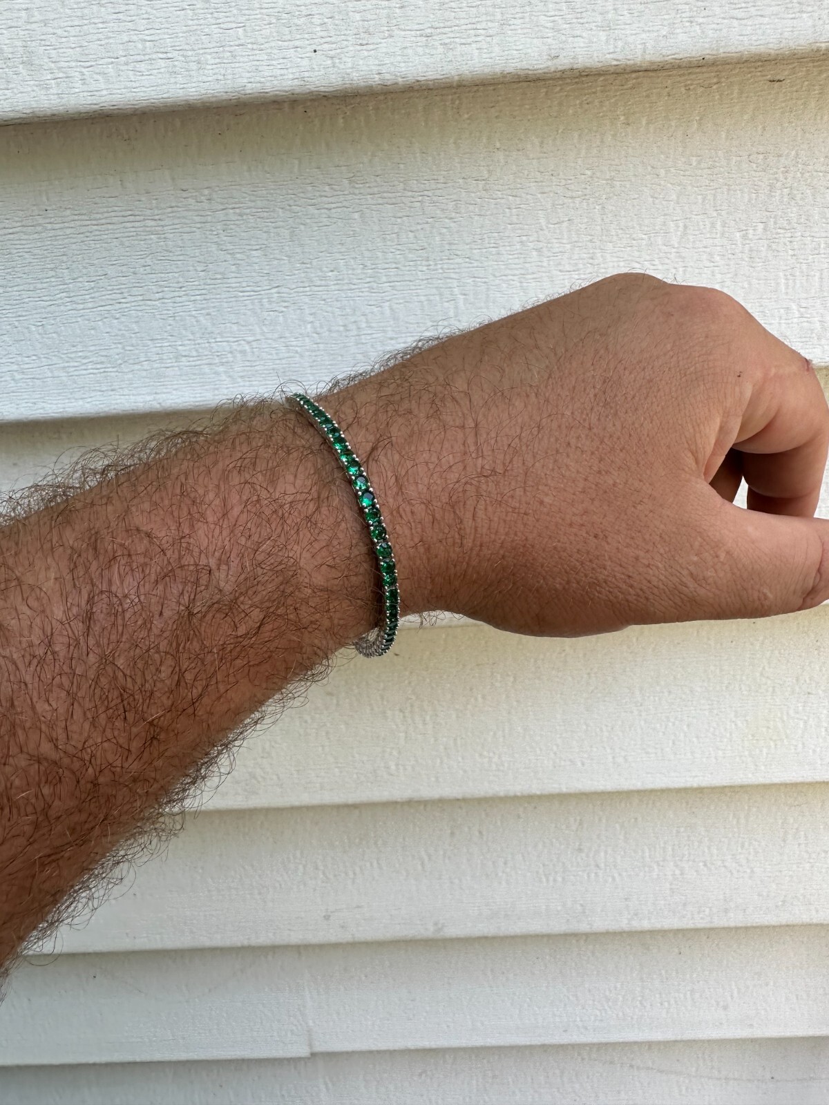 3mm Green CZ Tennis Bracelet Real Iced 925 Sterling Silver Mens Ladies 6-8.5″