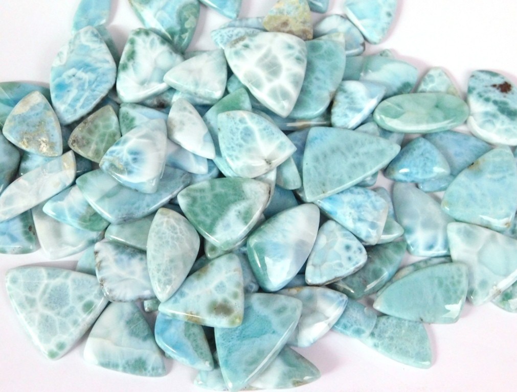Natural Larimar cabochon Loose gemstones Jewelry Making Wholesale Lot 71257