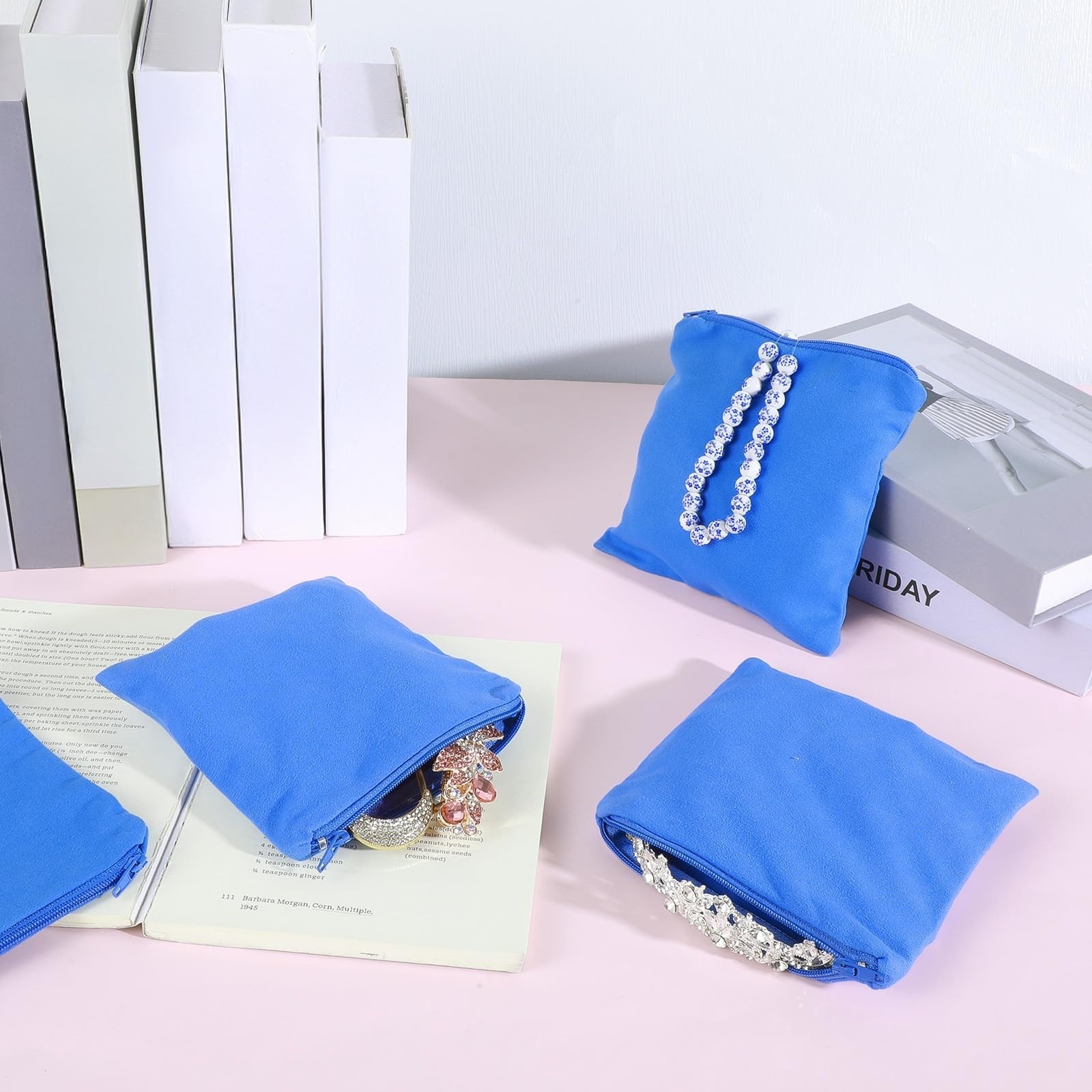 6 PCS Anti Tarnish Jewelry Storage Bags Zippered Silver Pouches 5.9 x 5.9in, New