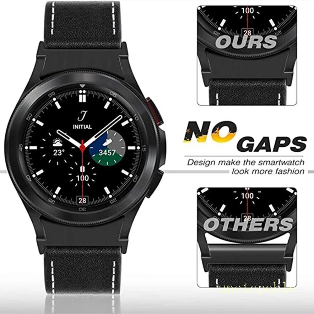 For Samsung Galaxy Watch 5 6 7 40/44mm Classic 43/47mm Pro 45 Leather Band Strap