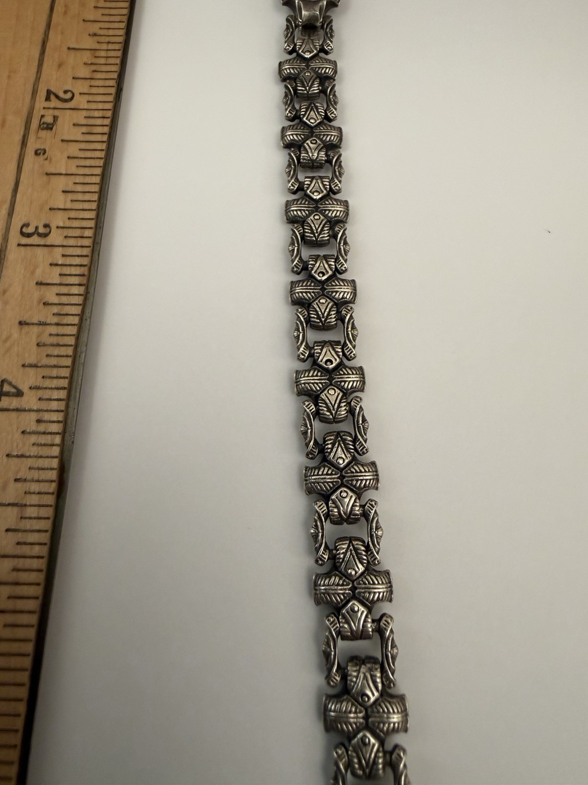 William Henry Sterling Silver Green Mammoth Bracelet Vintage 8.5”