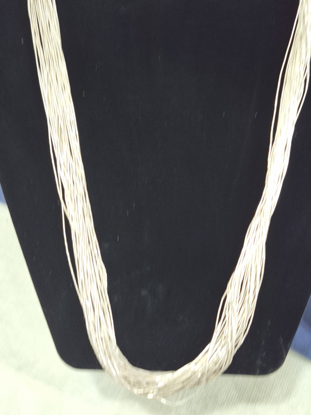 Vintage Navajo Native American Liquid Sterling Silver 30 Strand Necklace 22″27g