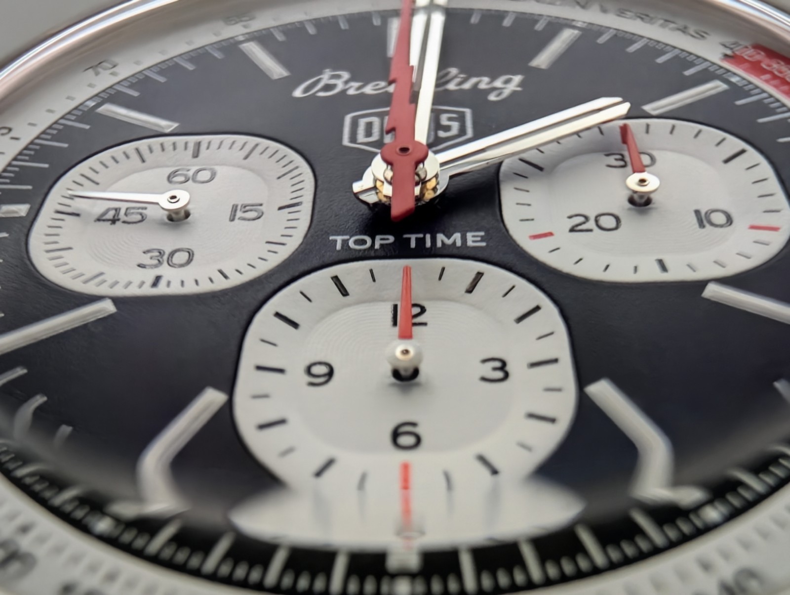 Breitling Top Time B01 Deus Steel Auto 41mm Black Dial Watch AB01765A1B1X1