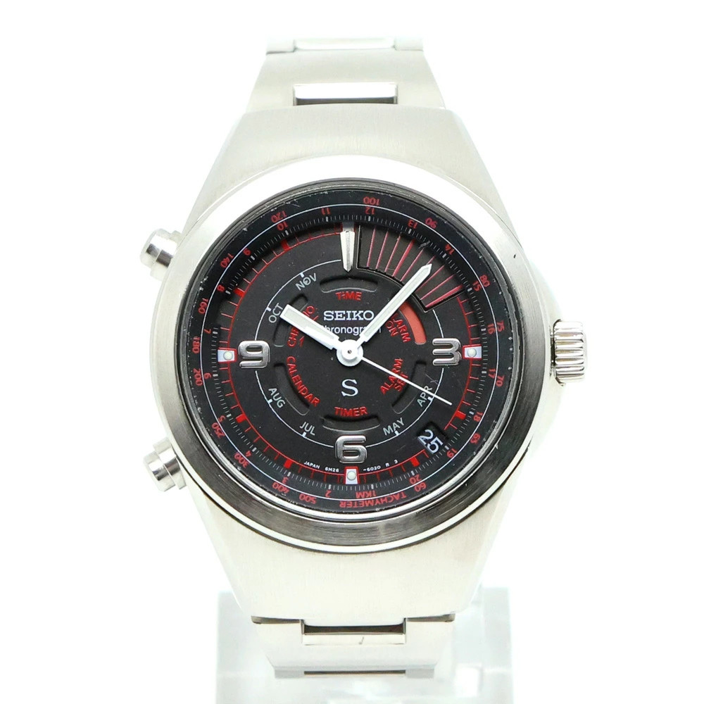 Seiko SUS 6M26-6020 Chronograph Quartz Black Dial Men’s Watch