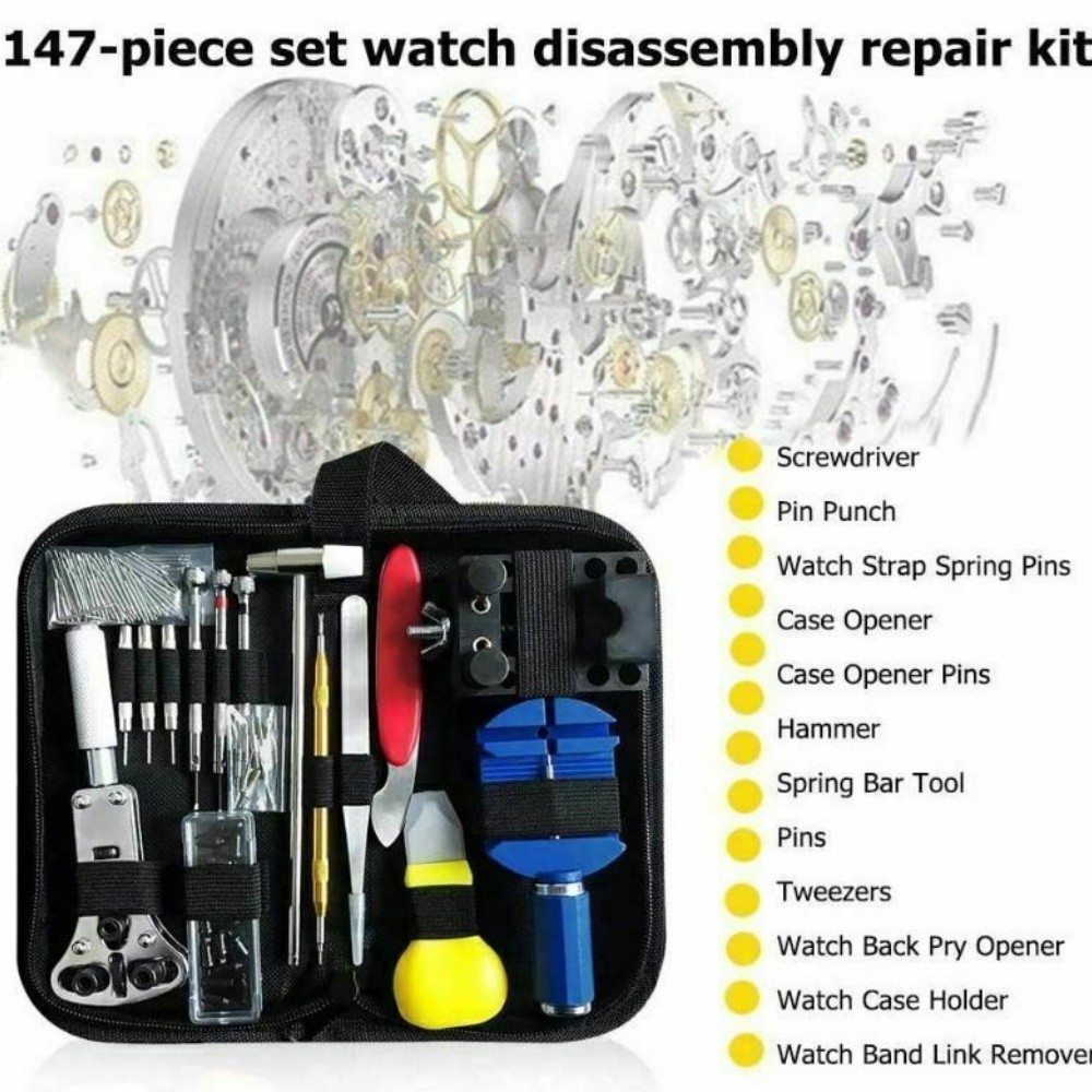 Watch Repair Kit 147PCS Watch Battery Replacement Tool Kit Watch Remover Tool ✔