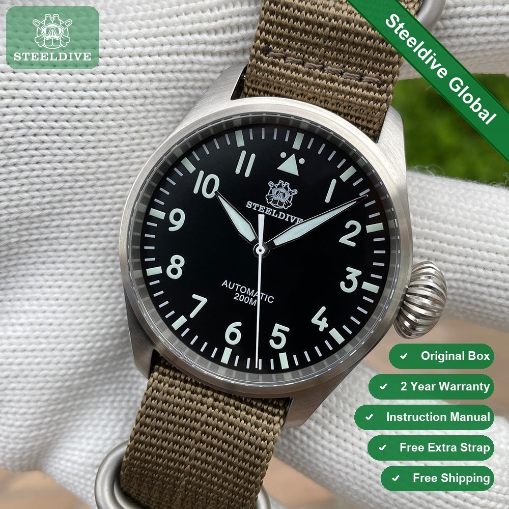 STEELDIVE SD1930 Mens 43mm 200M Automatic Dive Watch NH35 Steel Japan