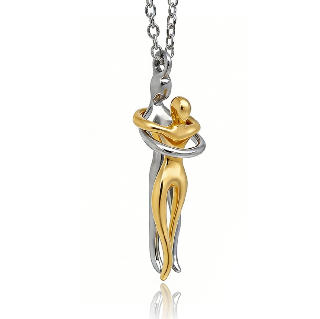 2026 Promise Couple Hug Necklace Hugging Pendant Lovers Jewelry Gift