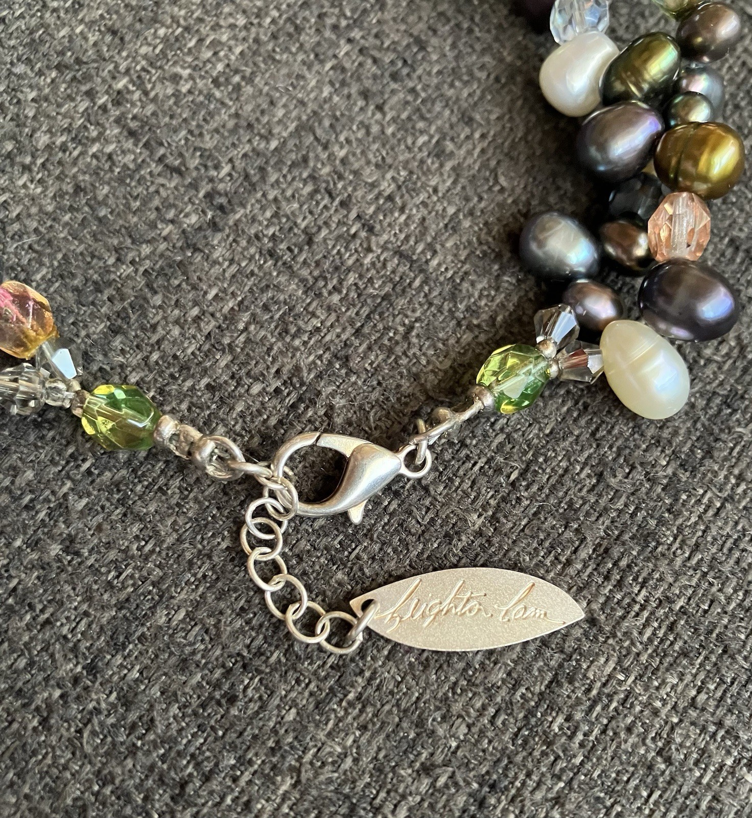 Leighton Lam Signed, Freshwater Pearl Beaded Bracelet, 10 Inches, Adjustable