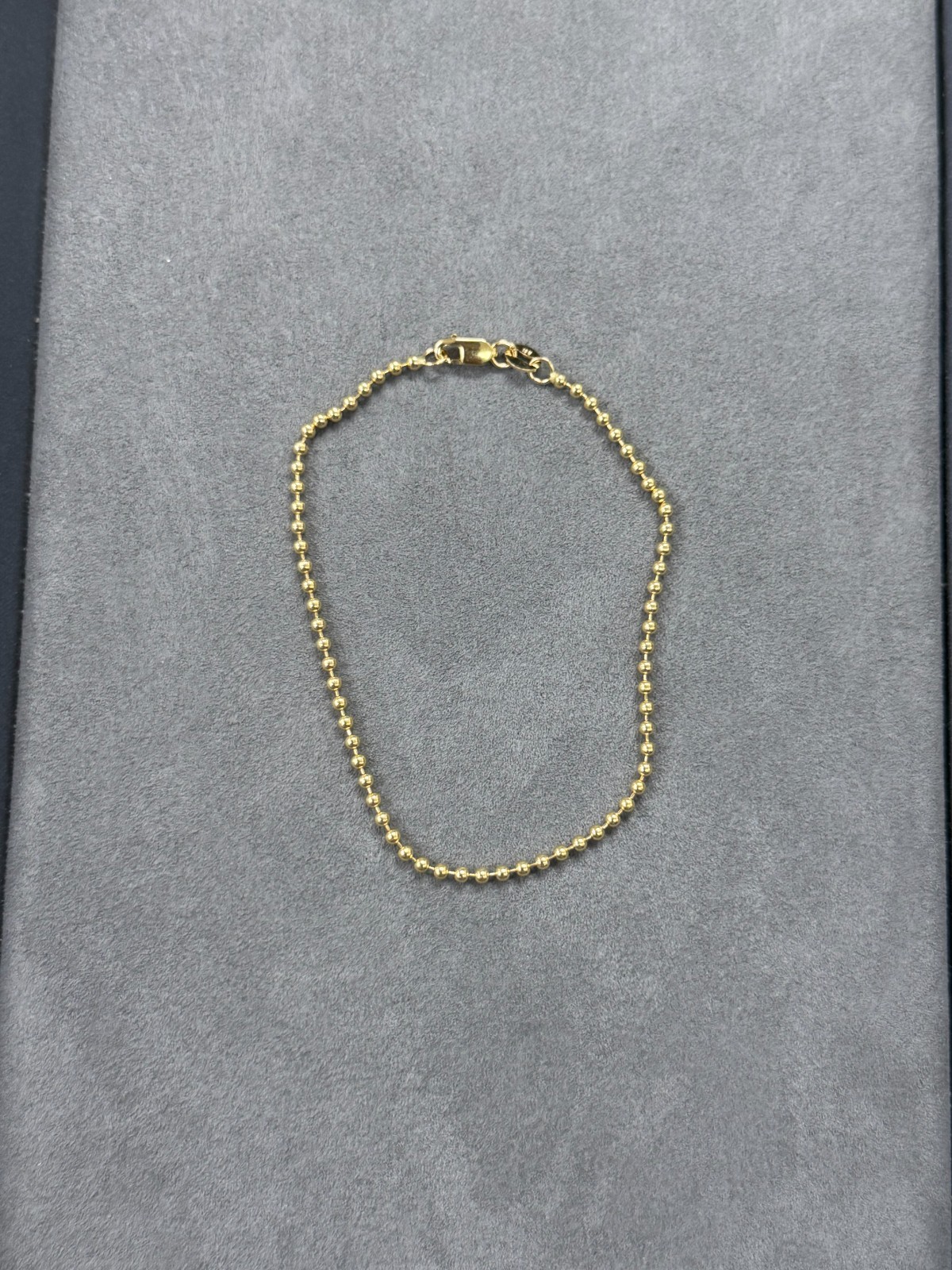 2mm Round All Shiny Plain Bead Ball Chain Bracelet Real Solid 14K Yellow Gold
