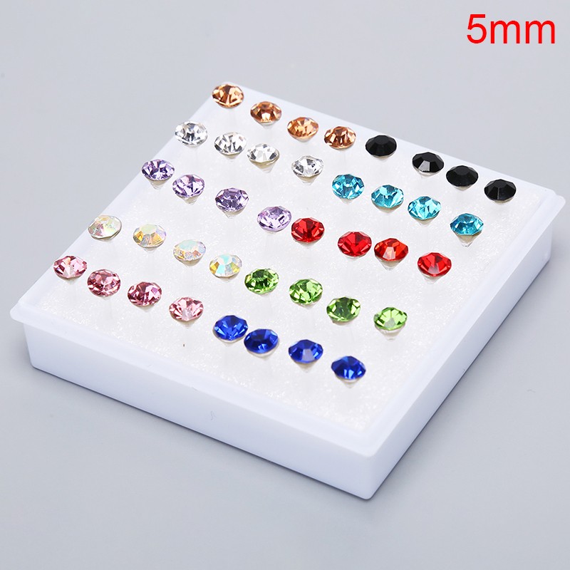 10Pairs/20Pairs Set Rhinestone Crystal Stud Earrings Small Earrings Jewe JdFkj