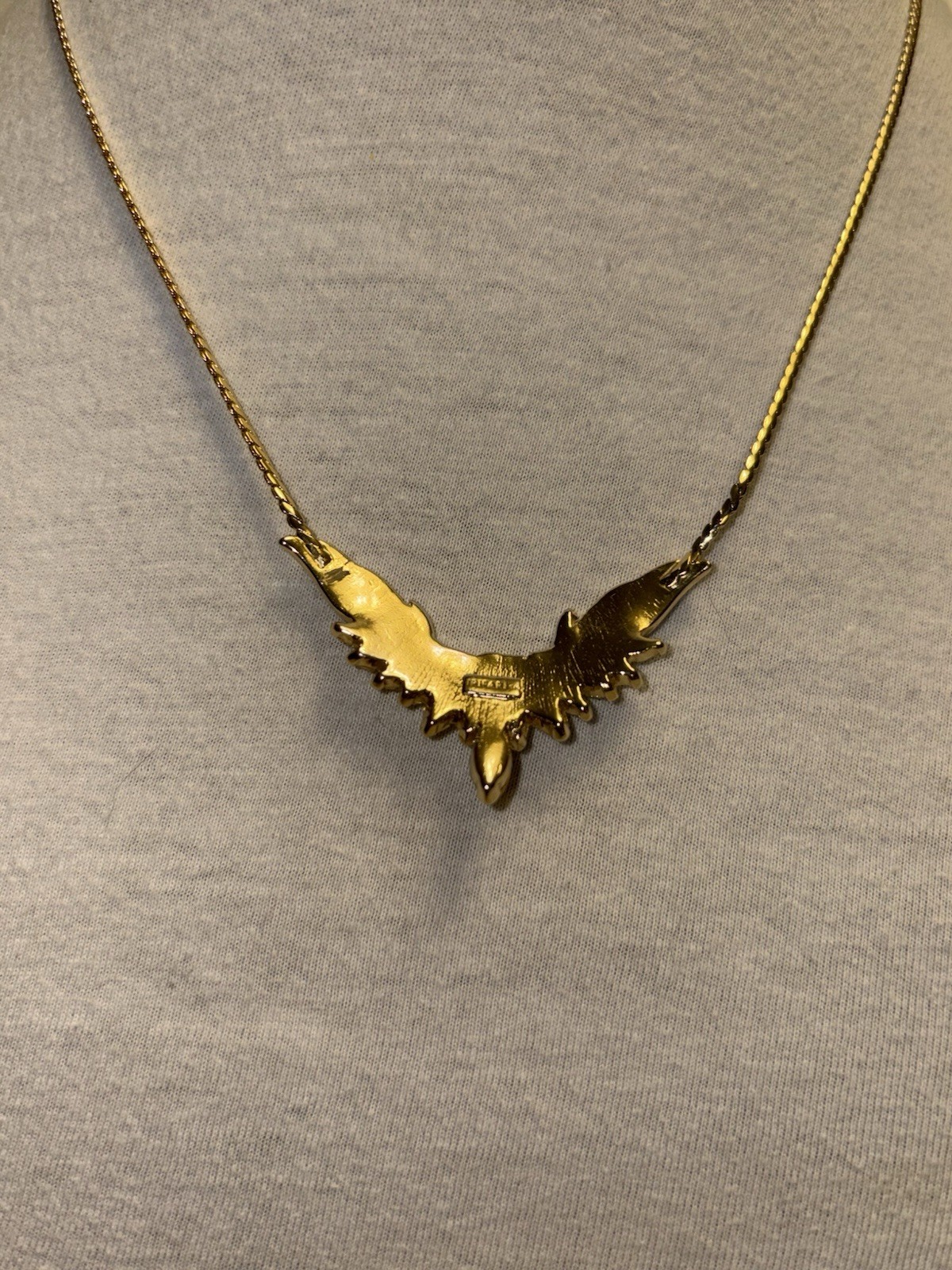 Vintage Crown Trifari Alfred Phillippe Gold Toned Rhinestone Coronet Necklace