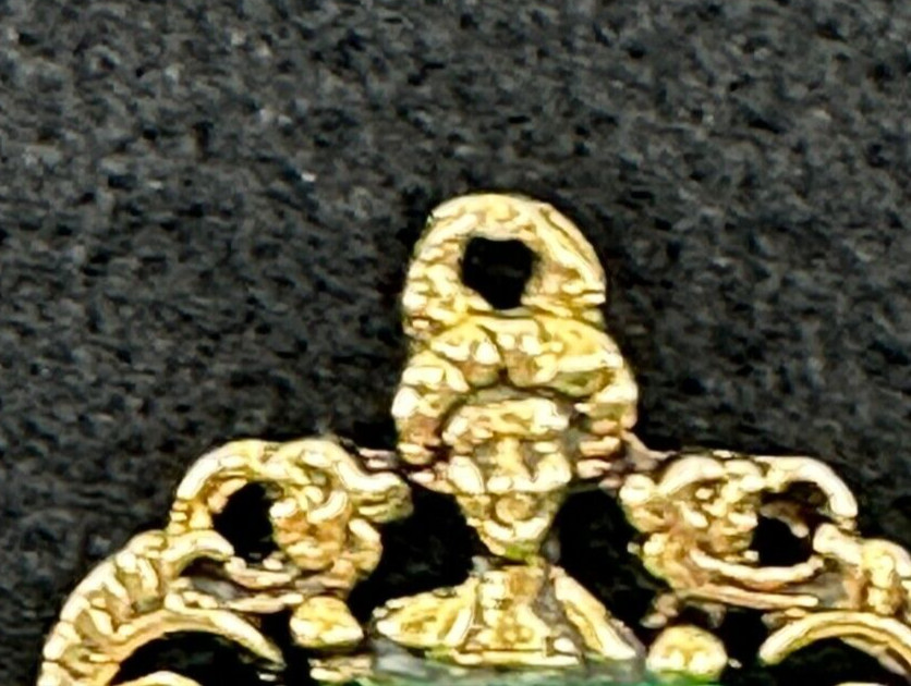 Asian Style Gold Tone Geisha Faux Jade Stone Rhinestone Accents Charm Pendant