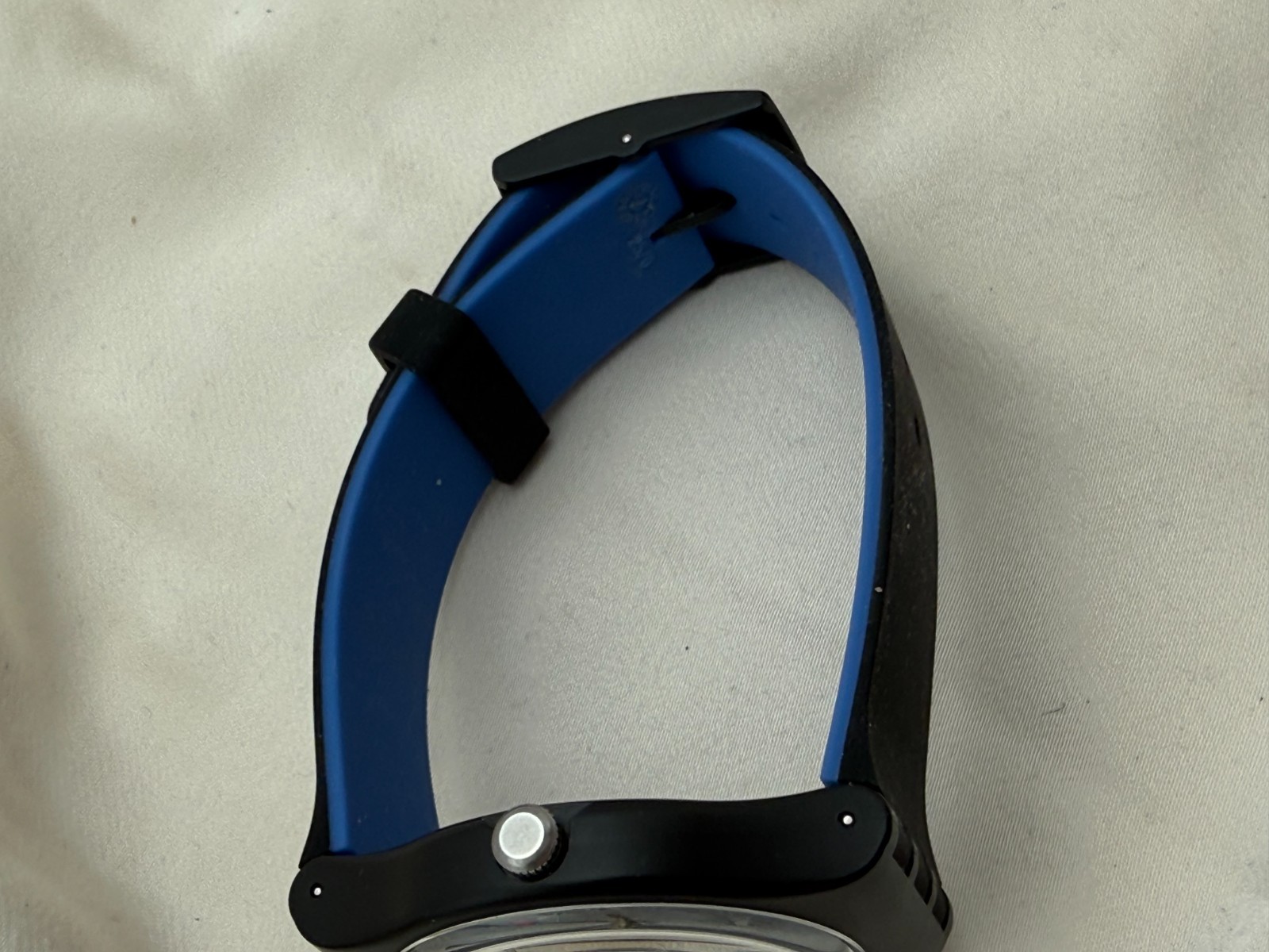 Swatch SUOB165 Blueboost 41mm Quartz Semi-Transparent Dial Black/Blue