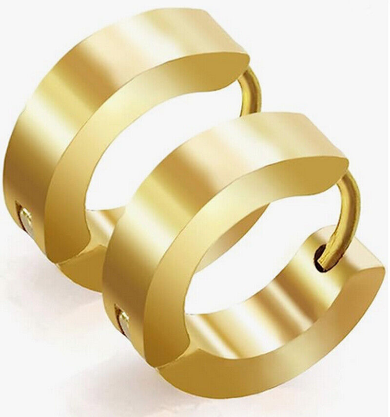 2PCS Stainless Steel Hoop Earrings for Men Women Small Huggie Hoop Ear Piercings